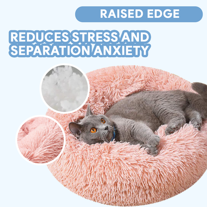 Cozy Plush Cat Bed | Ultra-Soft Calming Retreat | Non-Slip Design for Anxious Cats