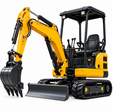 Berloo 1-Ton Mini Excavator – Compact Hydraulic Crawler Excavator with Bucket, Dozer Blade & Canopy